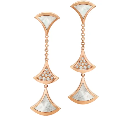 [Bulgari]DREAM EARRINGS 3 MOTIFS DIAMOND MOP PINK GOLD