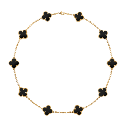 [Van Cleef Arpels]CLOVER 10 MOTIFS ONYX NECKLACE