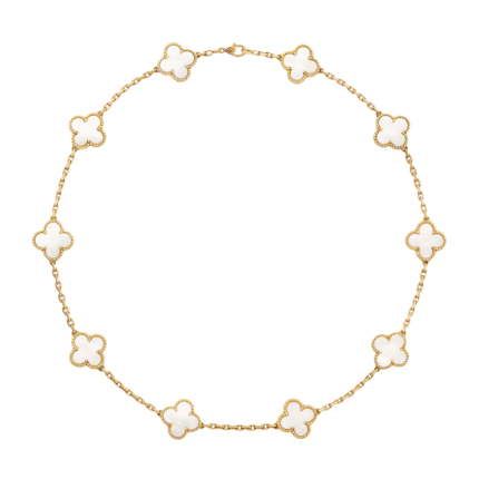 [Van Cleef Arpels]CLOVER 10 MOTIFS WHITE MOTHER OF PEARL NECKLACE