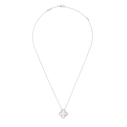 [Van Cleef Arpels]CLOVER MEDIUM SILVER WHITE MOP NECKLACE