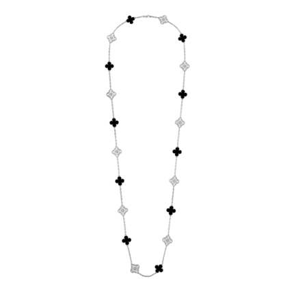 [Van Cleef Arpels]CLOVER 20 MOTIFS ONYX DIAMOND SILVER