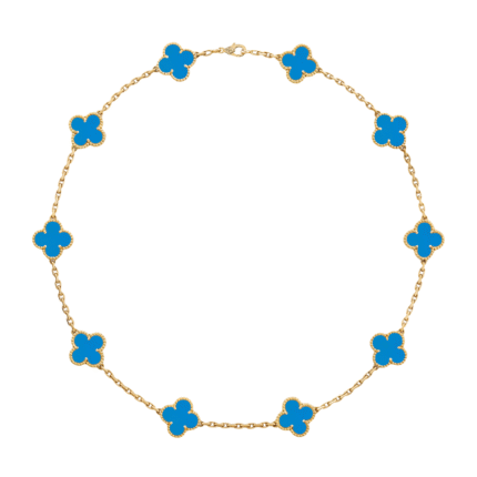 [Van Cleef Arpels]CLOVER 10 MOTIFS BLUE AGATE NECKLACE