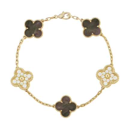 [Van Cleef Arpels]CLOVER 5 MOTIF GRAY MOP DIAMOND BRACELET