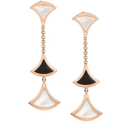 [Bulgari]DREAM EARRINGS 3 MOTIFS ONYX MOP PINK GOLD