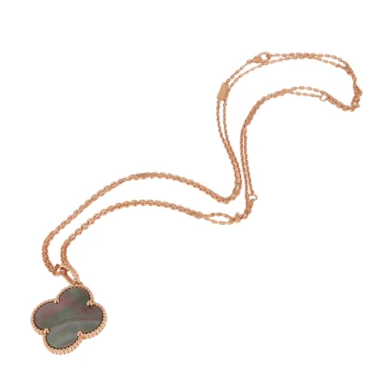 [Van Cleef Arpels]CLOVER 25MM ROSE GOLD DARK MOP BIG CLOVER NECKLACE