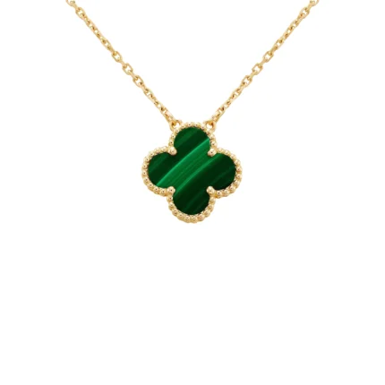 [Van Cleef Arpels]CLOVER 15MM MALACHITE SINGLE FLOWER  NECKLACE