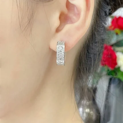 [Cartier]LOVE 5.5MM DIAMOND PAVED EARRINGS