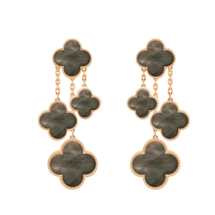 [Van Cleef Arpels]CLOVER EARRINGS DARK MOP 4 MOTIFS ROSE GOLD