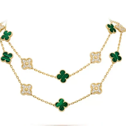 [Van Cleef Arpels]CLOVER 20 MOTIFS MALACHITE DIAMOND NECKLACE