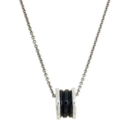 [Bulgari]ZERO 1 BLACK CERAMIC SILVER NECKLACE