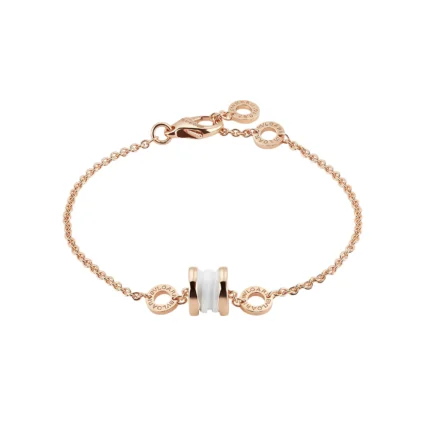 [Bulgari]ZERO 1 SOFT PINK GOLD AND WHITE CERAMIC BRACELET