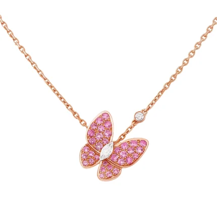 [Van Cleef Arpels]BUTTERFLY RED DIAMOND ROSE GOLD NECKLACE