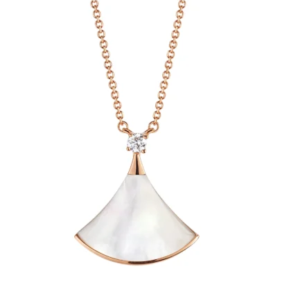 [Bulgari]DREAM NECKLACE WHITE MOP PINK GOLD 1 DIAMOND