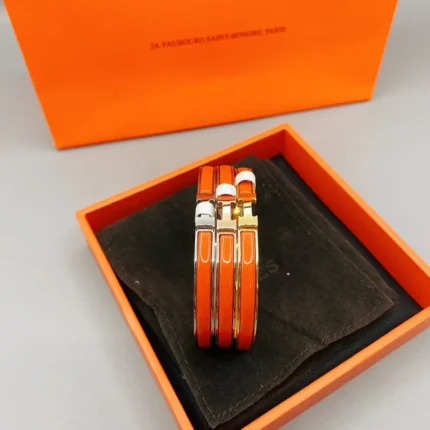 [Hermes]CLASSIC HM CLIC RED 8MM ENAMEL BRACELET