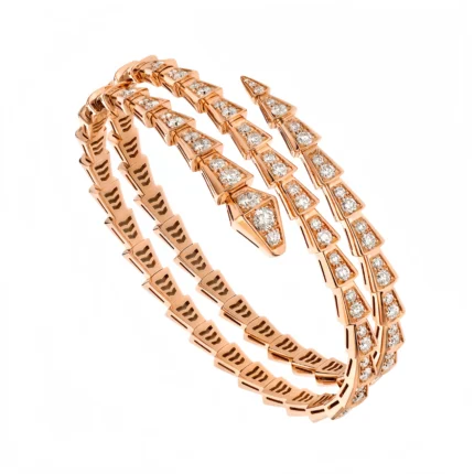 [Bulgari]SERPENTI BRACELET PINK GOLD DIAMOND DOUBLE ROW
